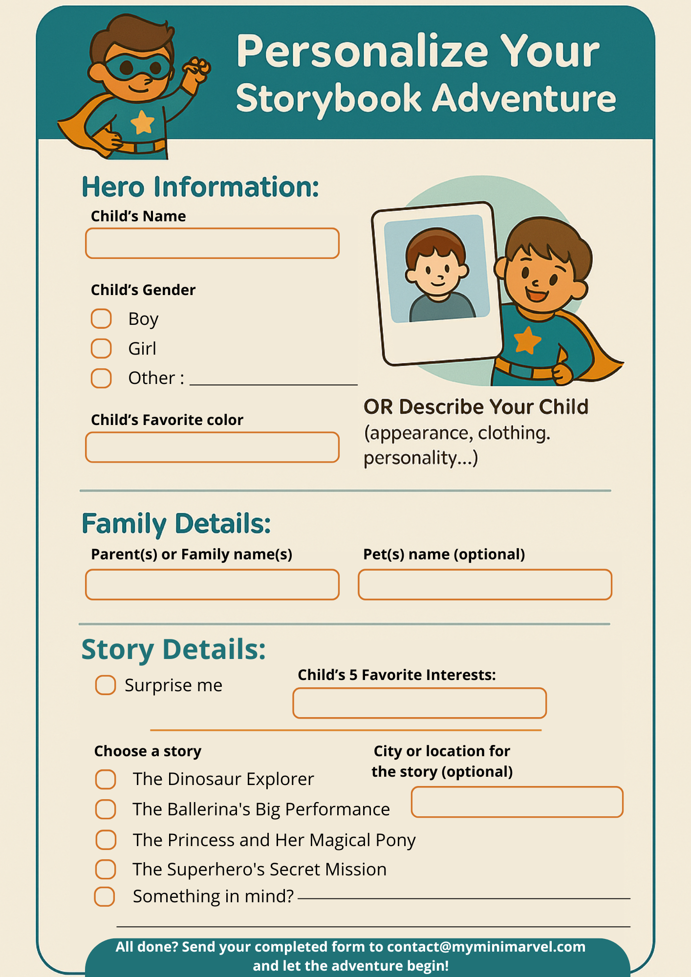 MyMiniMarvel's personalized adventure