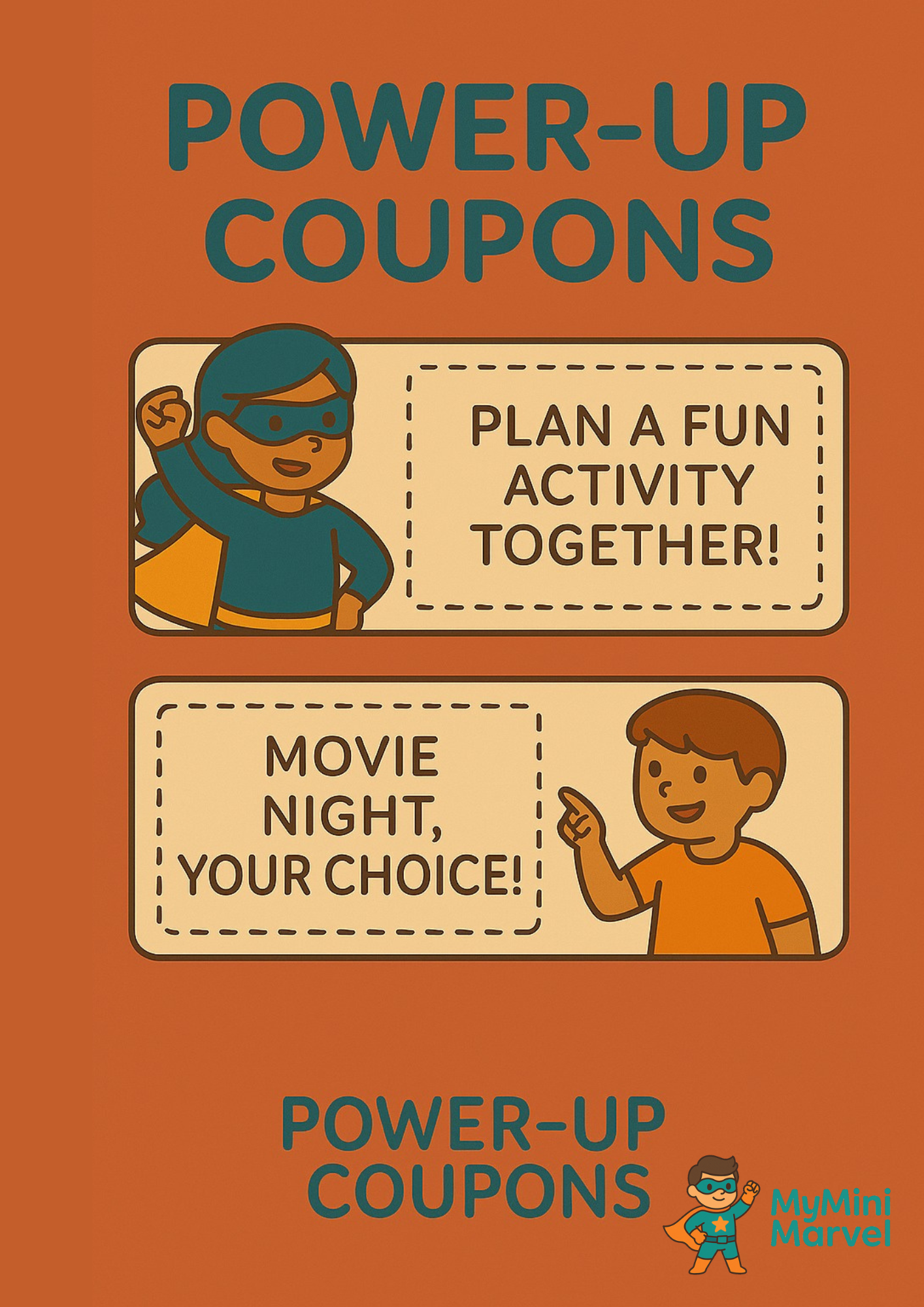 MyMiniMarvel Parent-Kid Weekly Check-In Journal