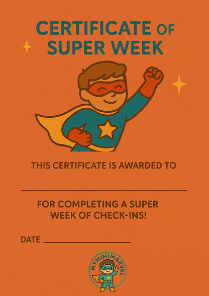 MyMiniMarvel Parent-Kid Weekly Check-In Journal